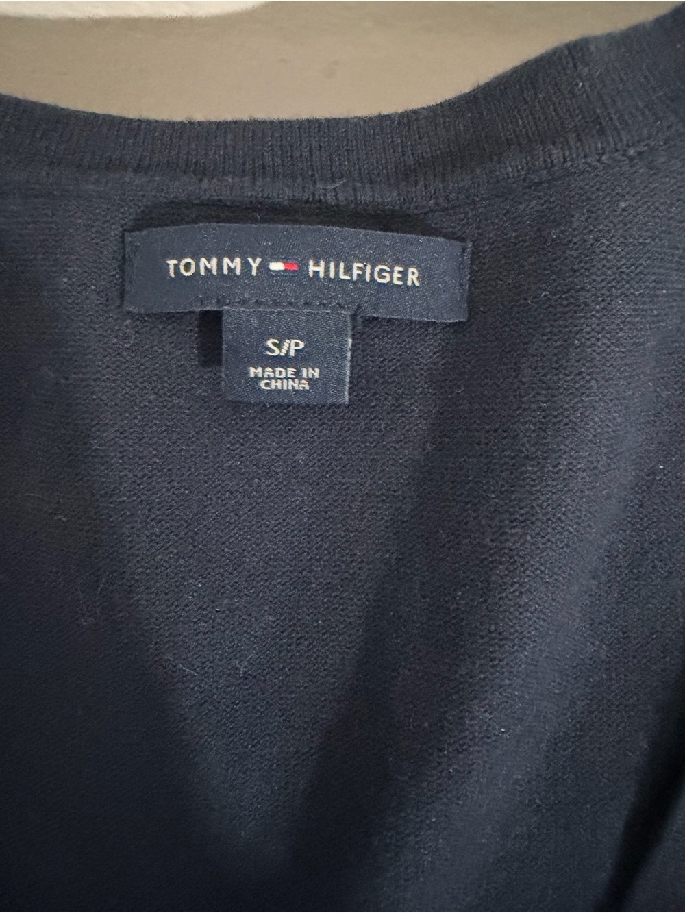 Tommy Hilfiger Navy V-Neck Women's Sweater - Picture 2 of 2